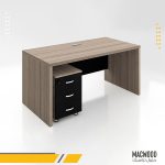 مكتب موظف صغيره خشبي مع ادرج لون اسود
